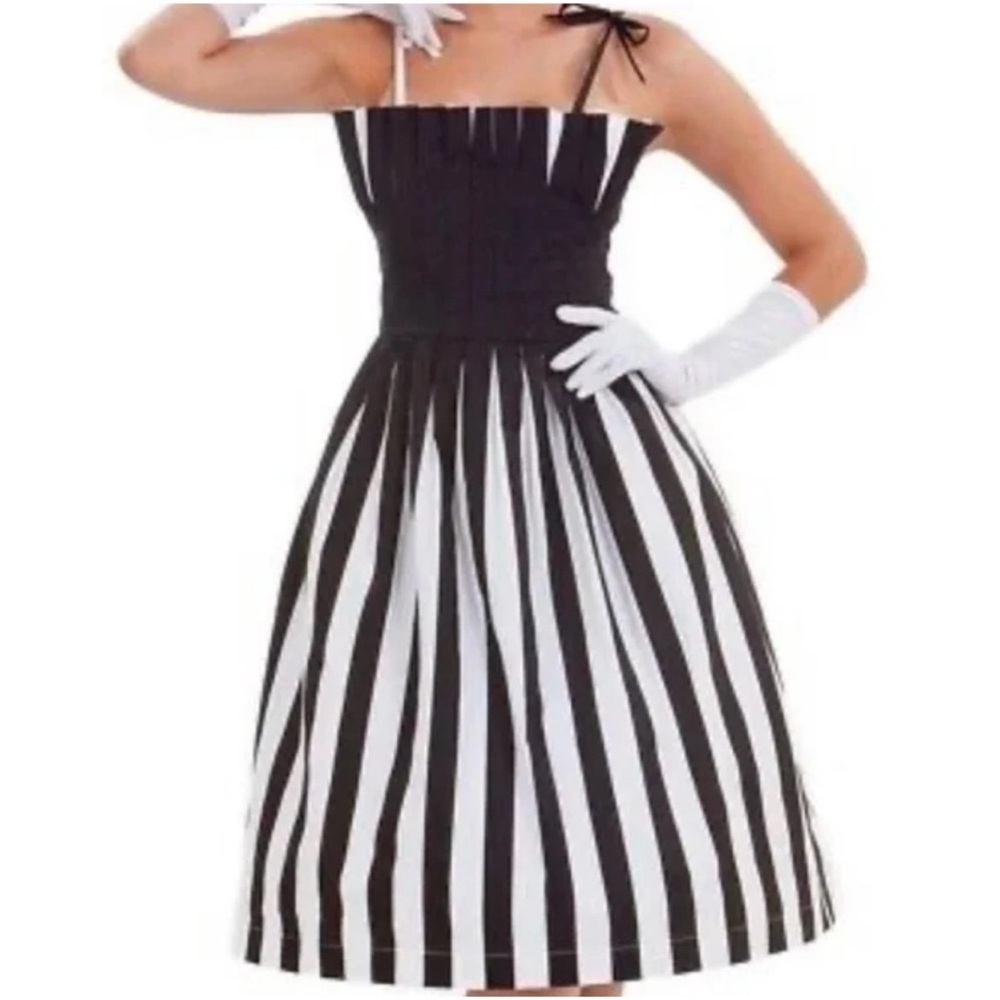 Tatyana Black and White Striped Dress